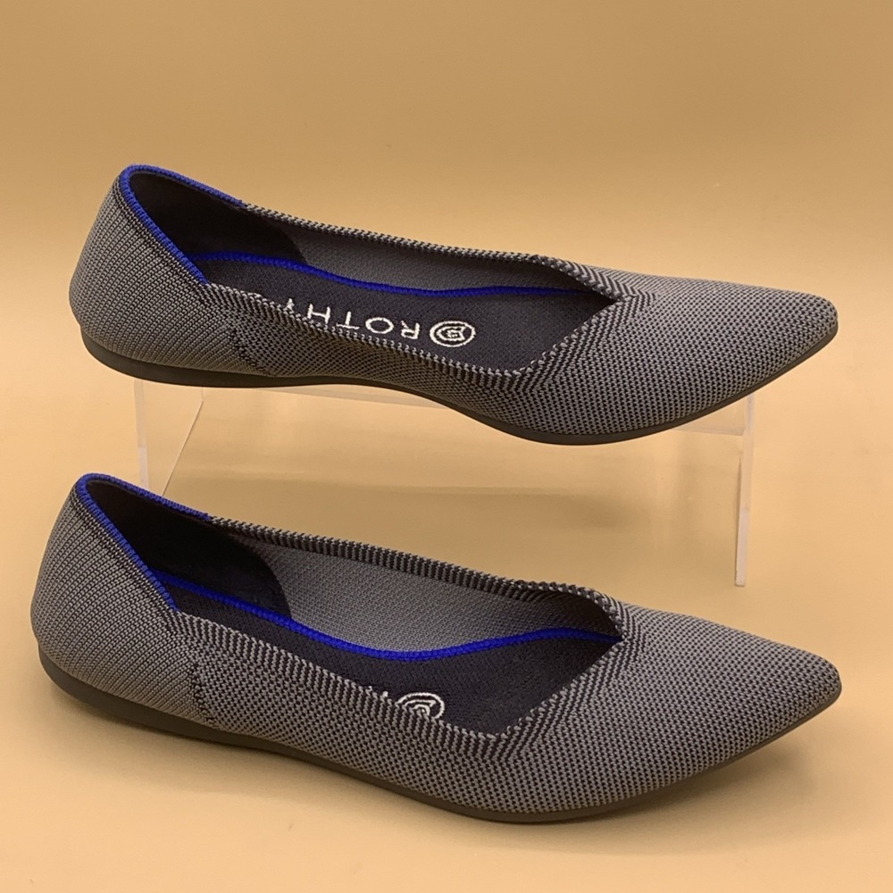 Rothy's The Point Cloud Grey Birdseye Knit Flats Shoes Office - Size US 7
